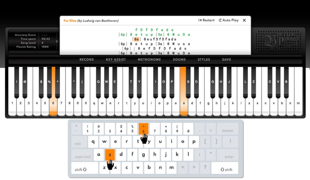 virtual piano keyboard lessons
