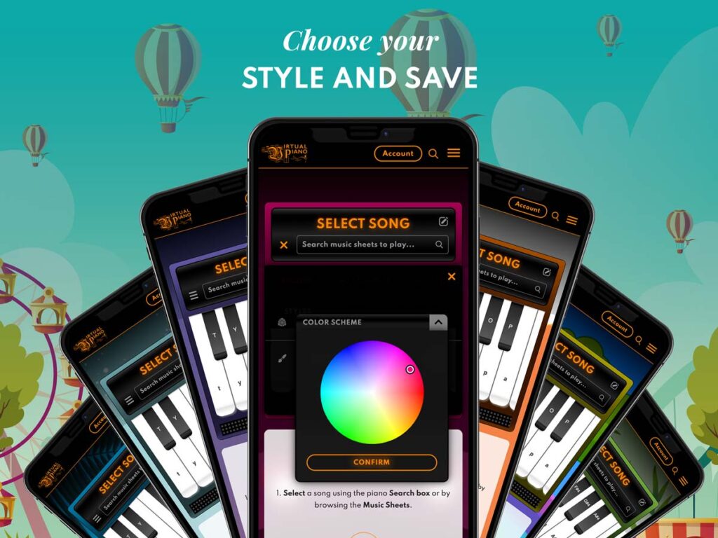 Choose your piano style, Virtual Piano Choose your piano style, Virtual Piano