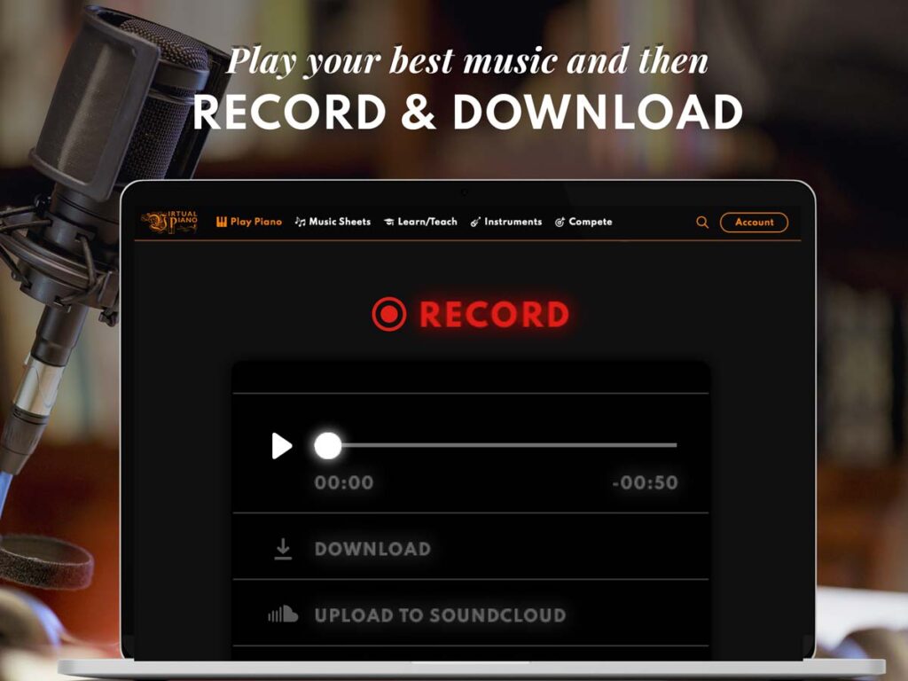 Record your performance, Virtual Piano, Laptop Record your performance, Virtual Piano, Laptop
