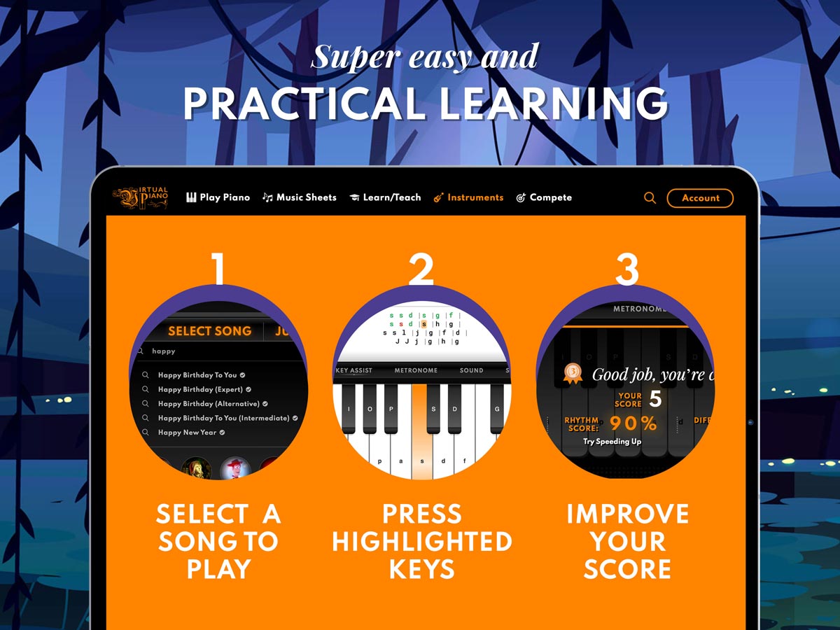 Super Easy Steps To Play, Virtual Piano, Tablet Super Easy Steps To Play, Virtual Piano, Tablet
