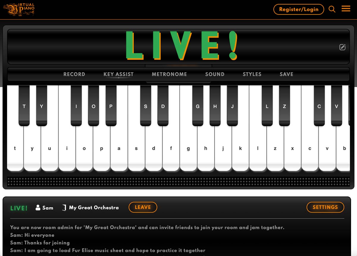 Online pianist virtual deals piano