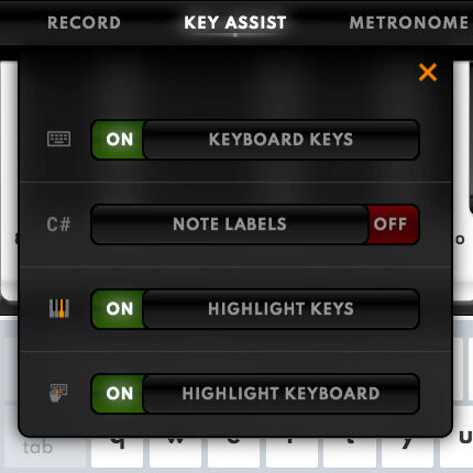 Piano Key Assist with Key Labels and Highlight Keys Piano Key Assist with Key Labels and Highlight Keys